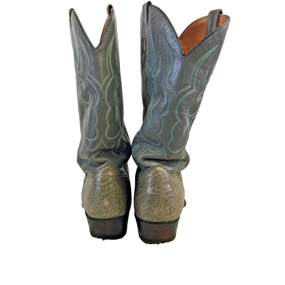 Vintage Boots J. Chisholm Boots 9 EE WIDE Leather Elephant Print Western Cowboy main image 9